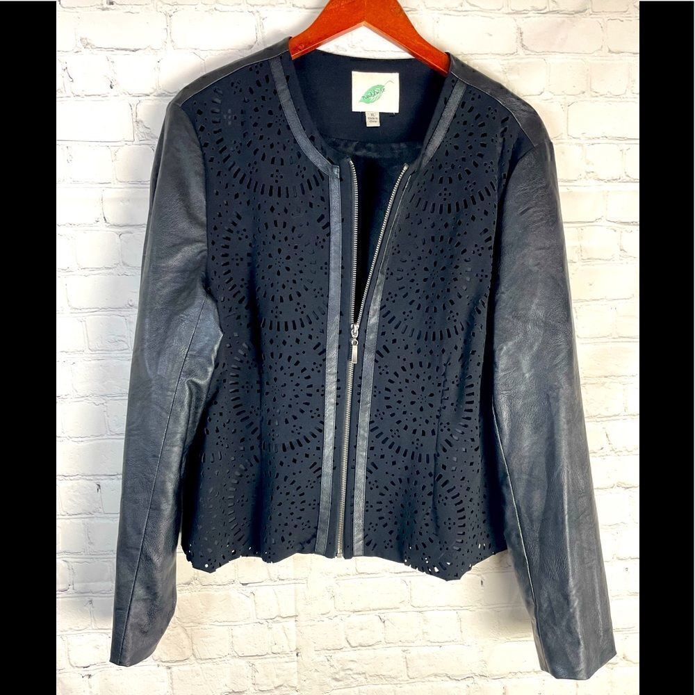 Nurture Black Leather Looking Jacket w Zipper XL